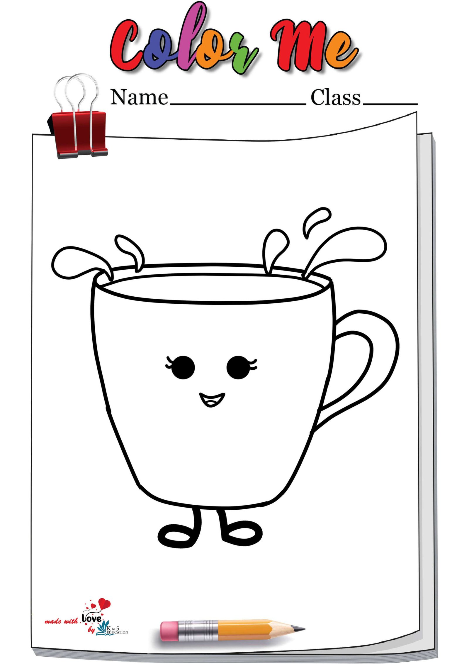 33 Fun Coffee Cup Coloring Pages Printable 13