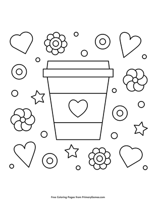 33 Fun Coffee Cup Coloring Pages Printable 16