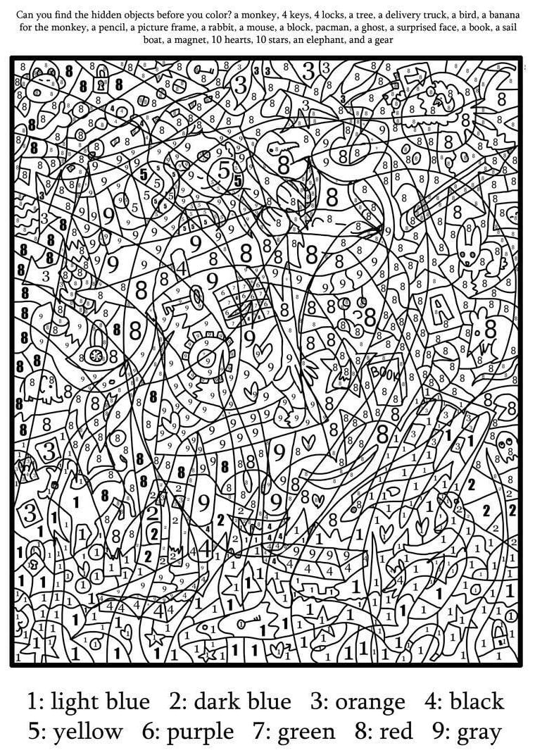 33 Relaxing Adult Coloring Pages by Number Printable 1