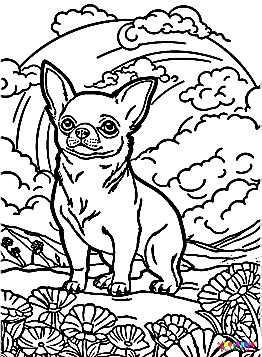 34 Adorable Chihuahua Coloring Pages Printable 11