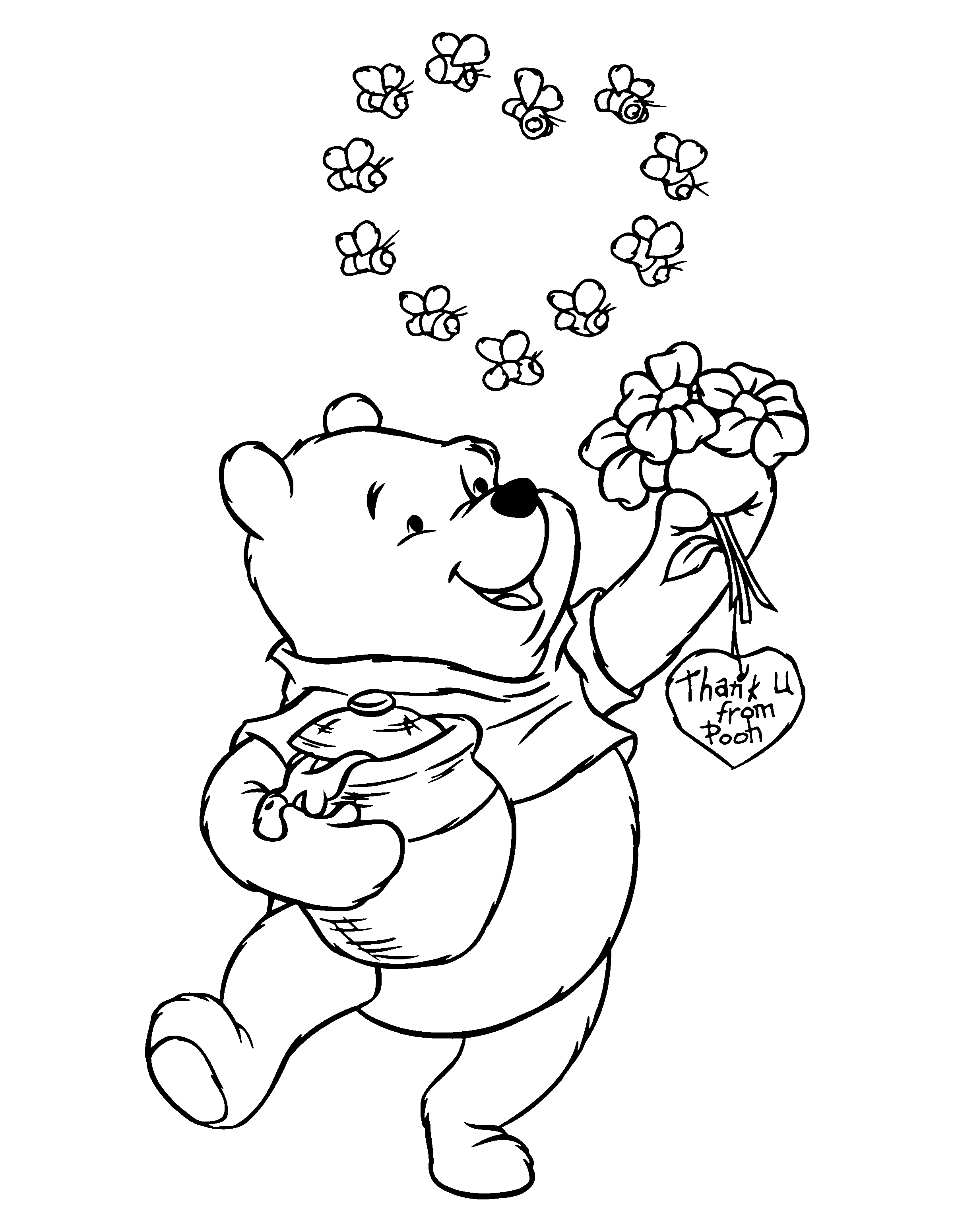 34 Charming Winnie the Pooh Coloring Pages Printable 5