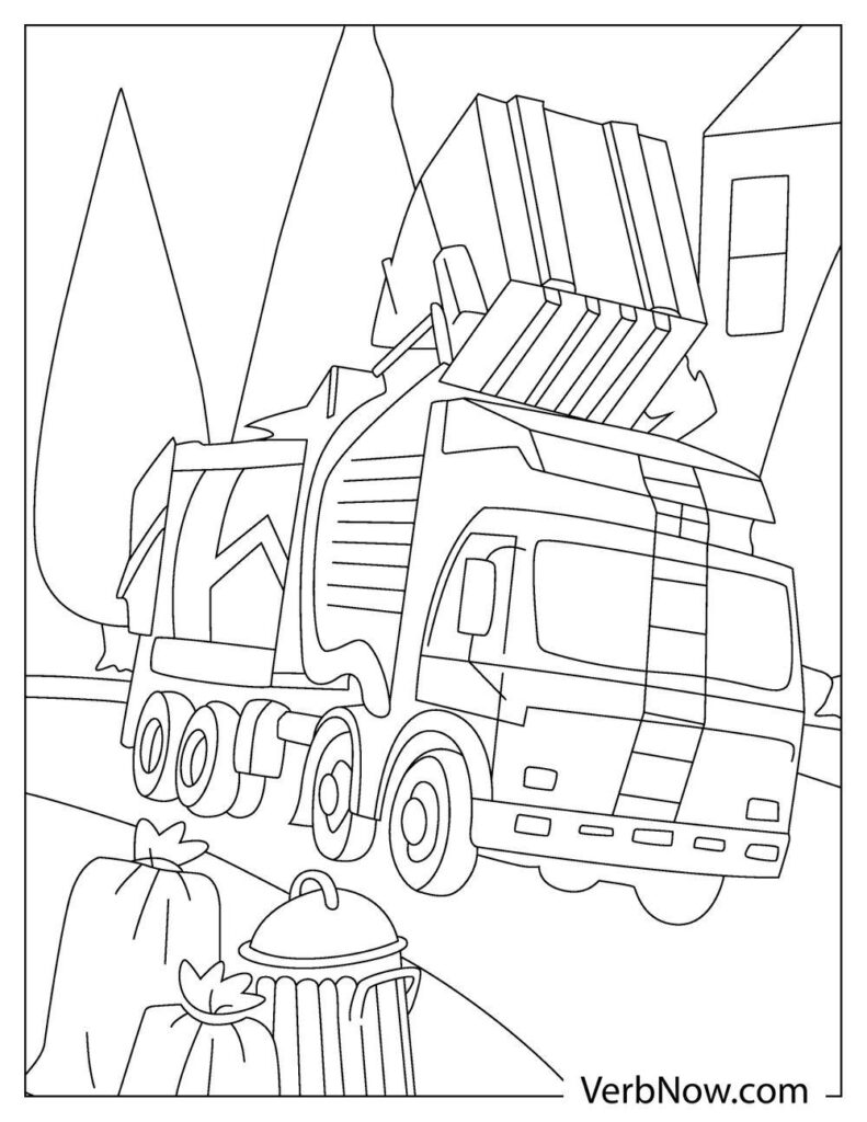 34 Cool Garbage Truck Coloring Pages Printable 20