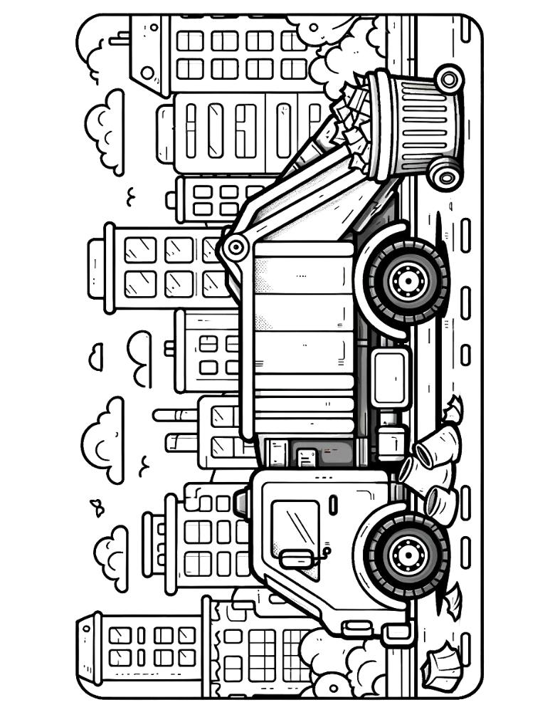 34 Cool Garbage Truck Coloring Pages Printable 25