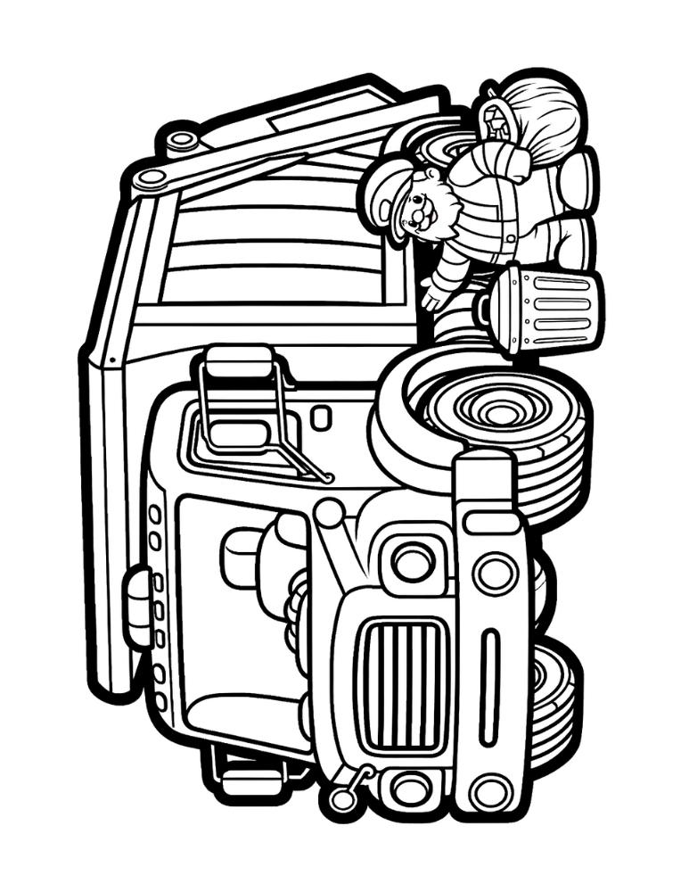 34 Cool Garbage Truck Coloring Pages Printable 27