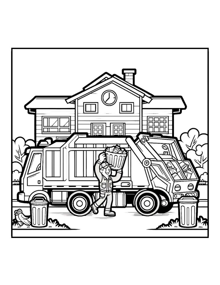 34 Cool Garbage Truck Coloring Pages Printable 28