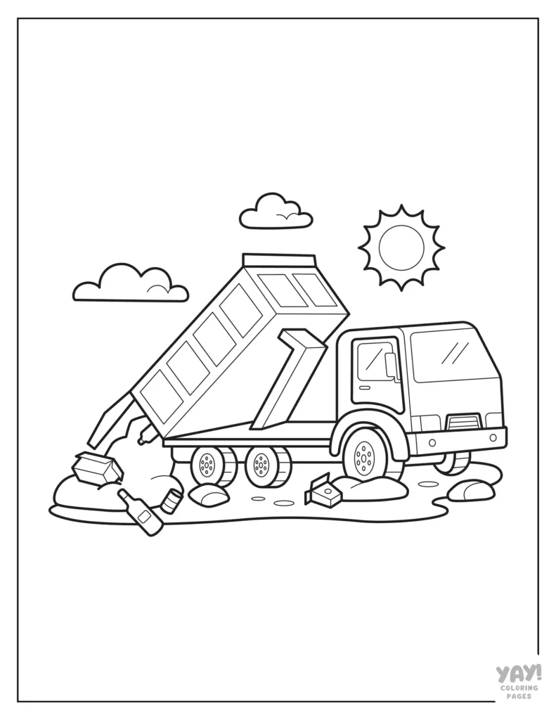 34 Cool Garbage Truck Coloring Pages Printable 33