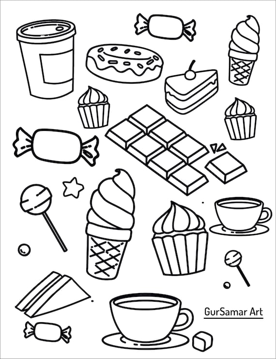 34 Delicious Food Coloring Pages for Kids Printable 4