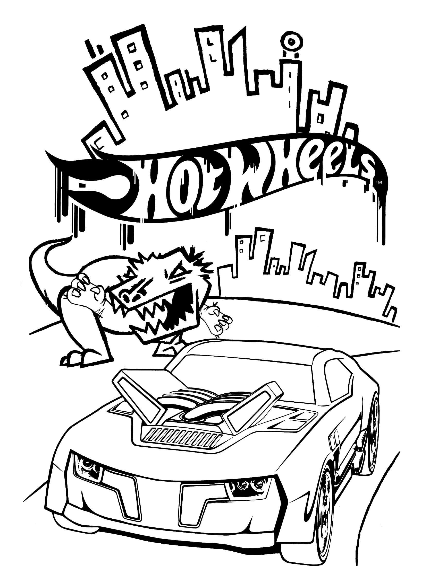 34 Exciting Hot Wheels Coloring Pages Printable 2