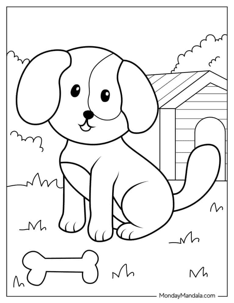 35 Adorable Farm Dog Coloring Pages Printable 1