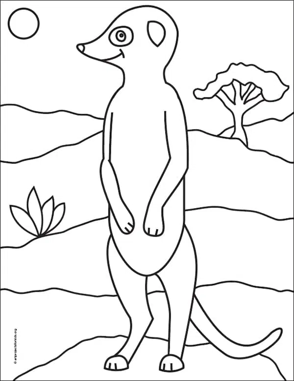 35 Adorable Meerkats Coloring Pages Printable 16