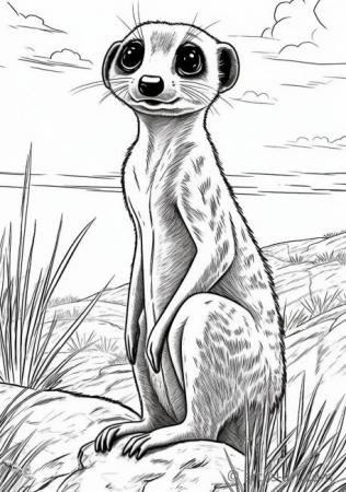 35 Adorable Meerkats Coloring Pages Printable 27