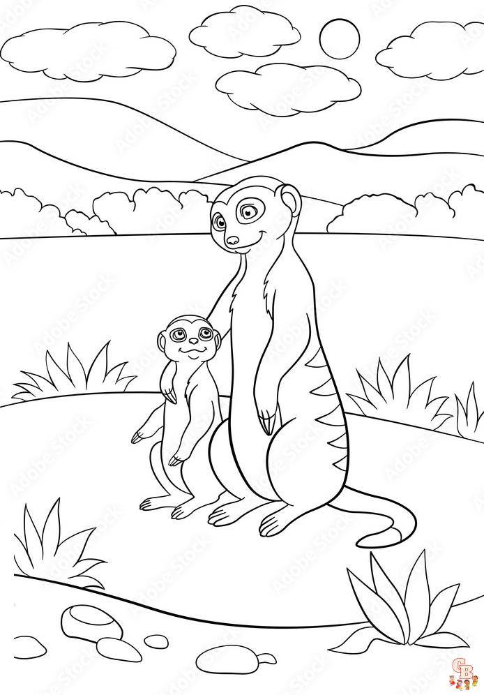 35 Adorable Meerkats Coloring Pages Printable 31