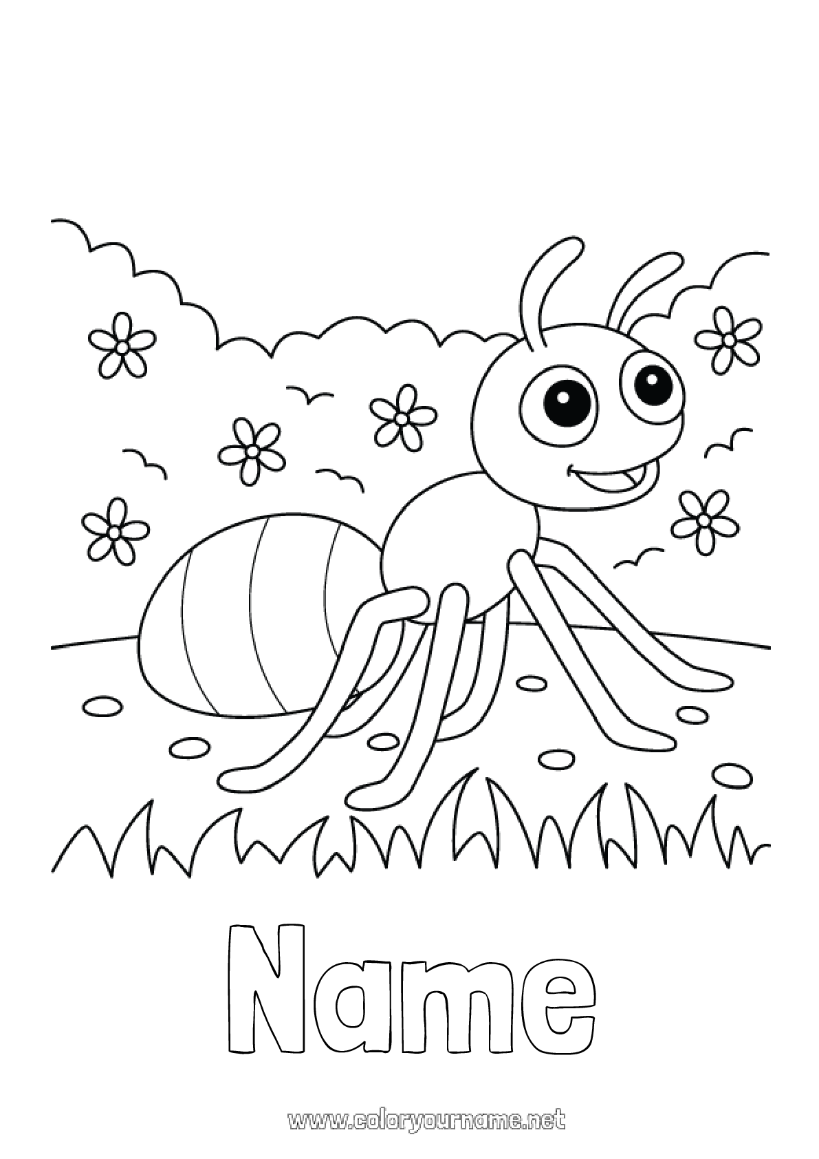 35 Cute Ant Coloring Pages Printable 4