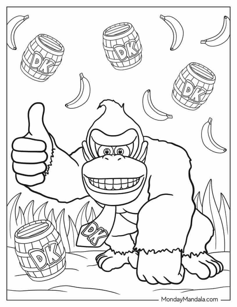 35 Donkey Kong Coloring Pages Printable 24