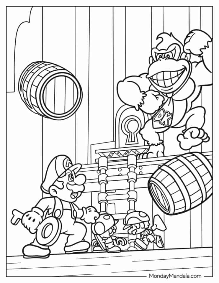 35 Donkey Kong Coloring Pages Printable 34