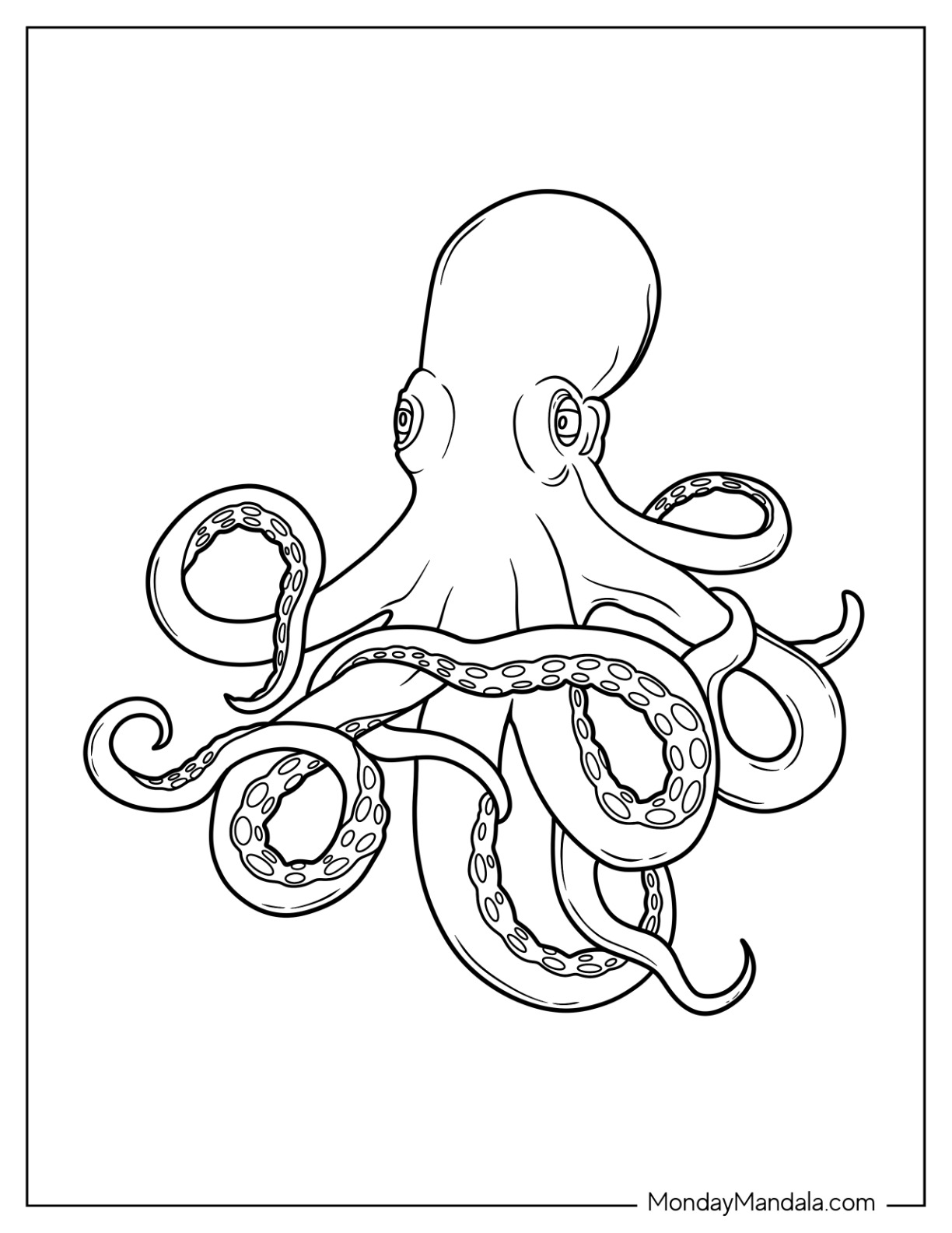 35 Octopus Coloring Pages Printable 3