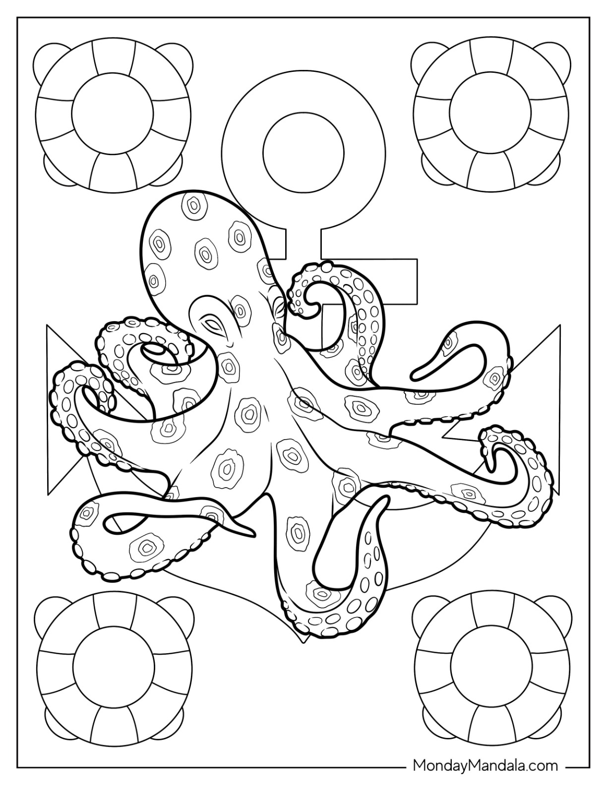 35 Octopus Coloring Pages Printable 34