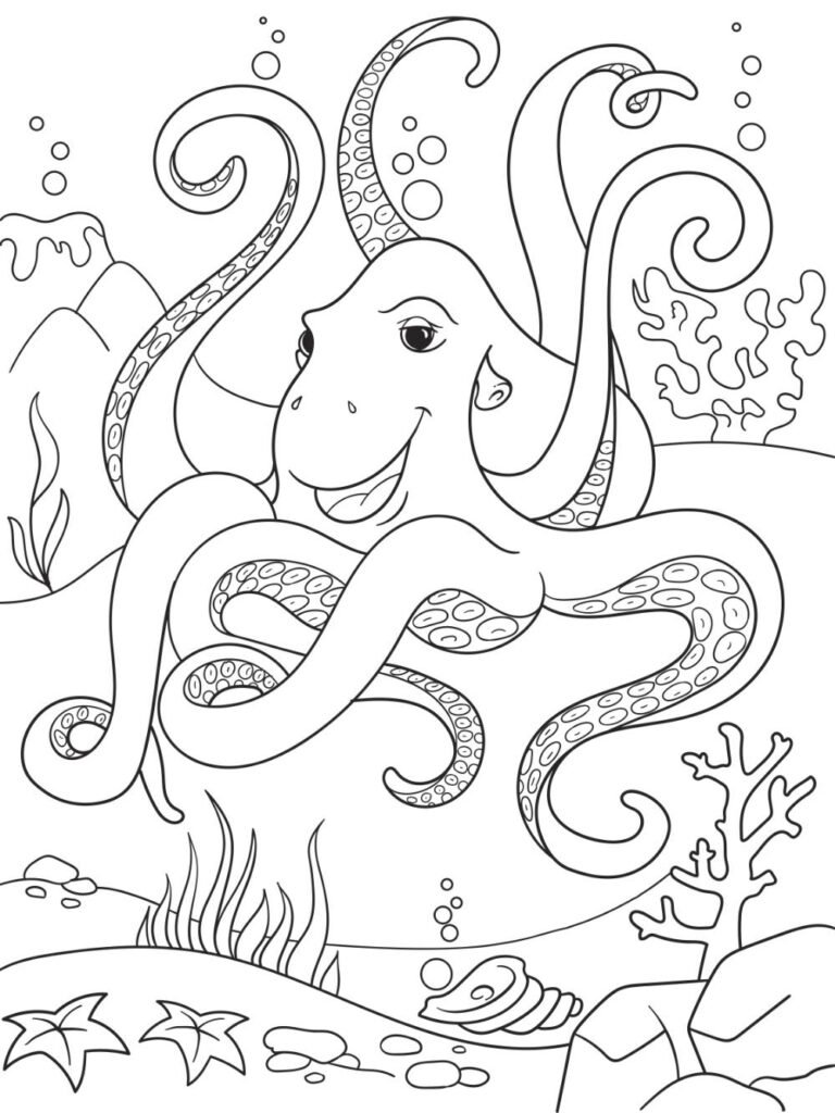 35 Octopus Coloring Pages Printable 5