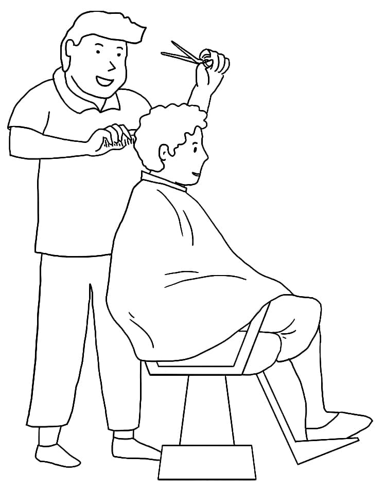 35 Stylish Hairdresser and Barber Coloring Pages Printable 1