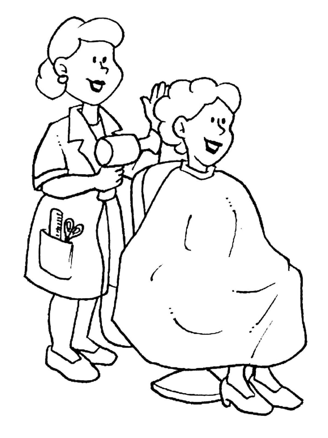 35 Stylish Hairdresser and Barber Coloring Pages Printable 2