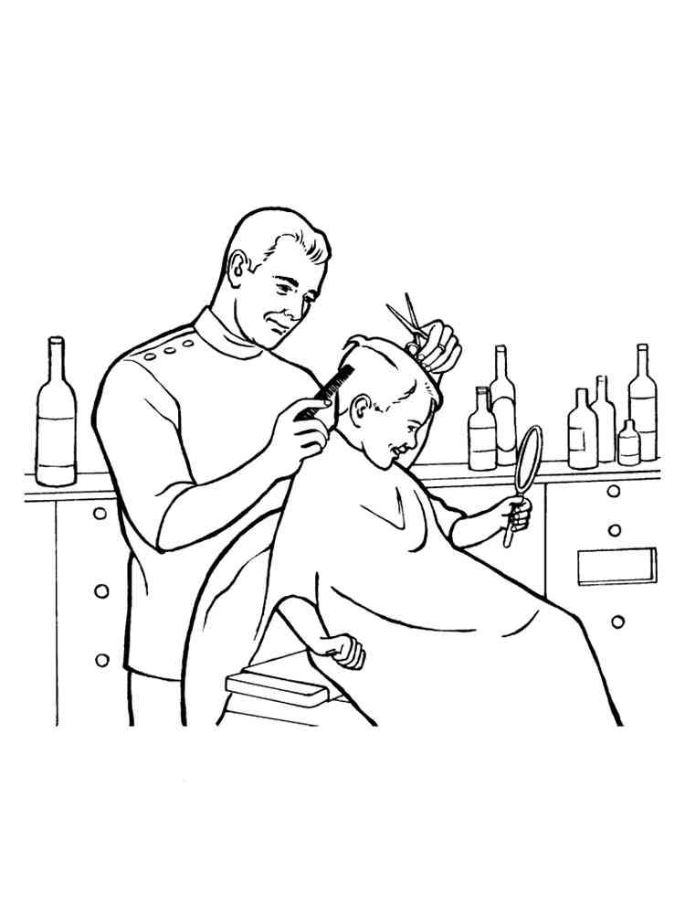 35 Stylish Hairdresser and Barber Coloring Pages Printable 4