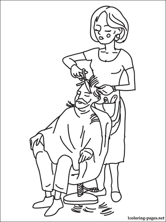 35 Stylish Hairdresser and Barber Coloring Pages Printable 6