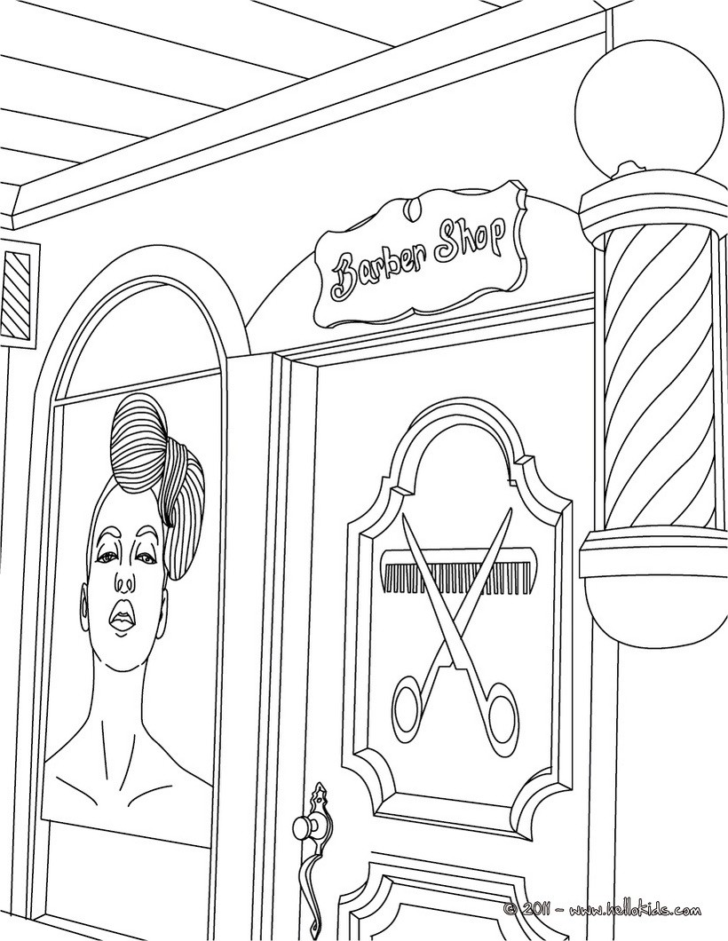 35 Stylish Hairdresser and Barber Coloring Pages Printable 8