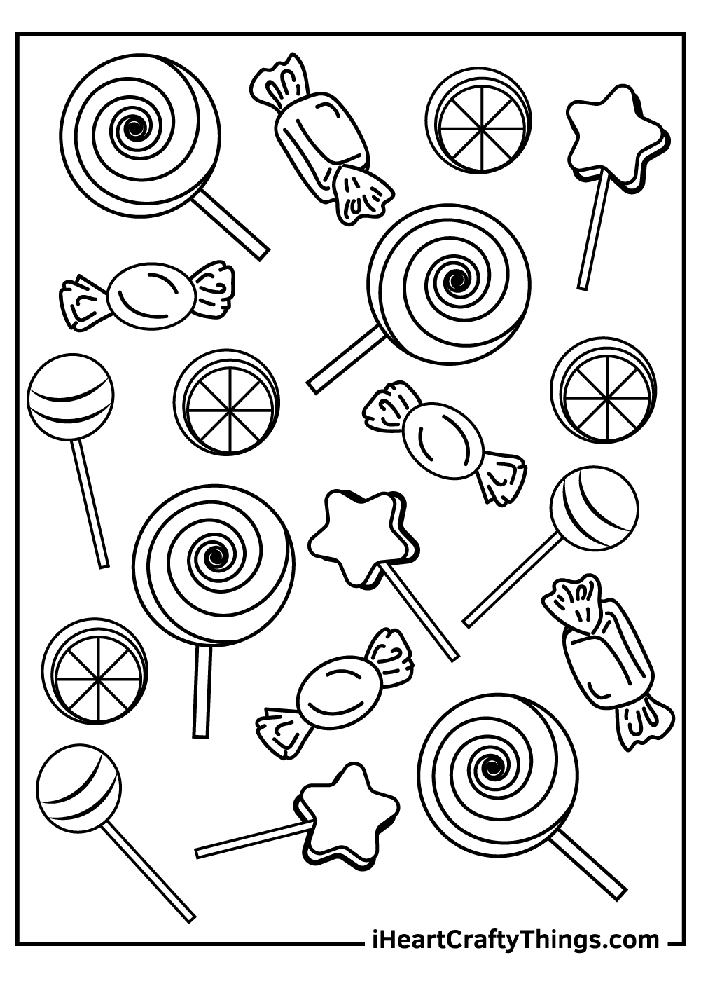 36 Candy Coloring Pages Printable 1