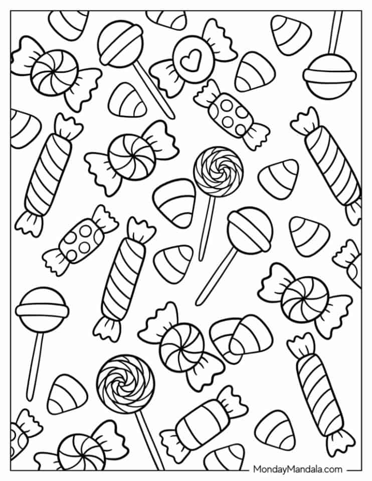 36 Candy Coloring Pages Printable 29