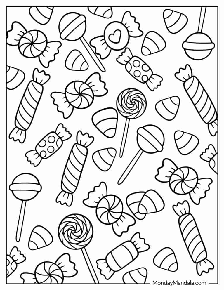 36 Candy Coloring Pages Printable 9