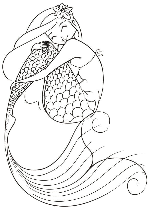 36 Detailed Mermaid Coloring Pages for Adults Printable 16