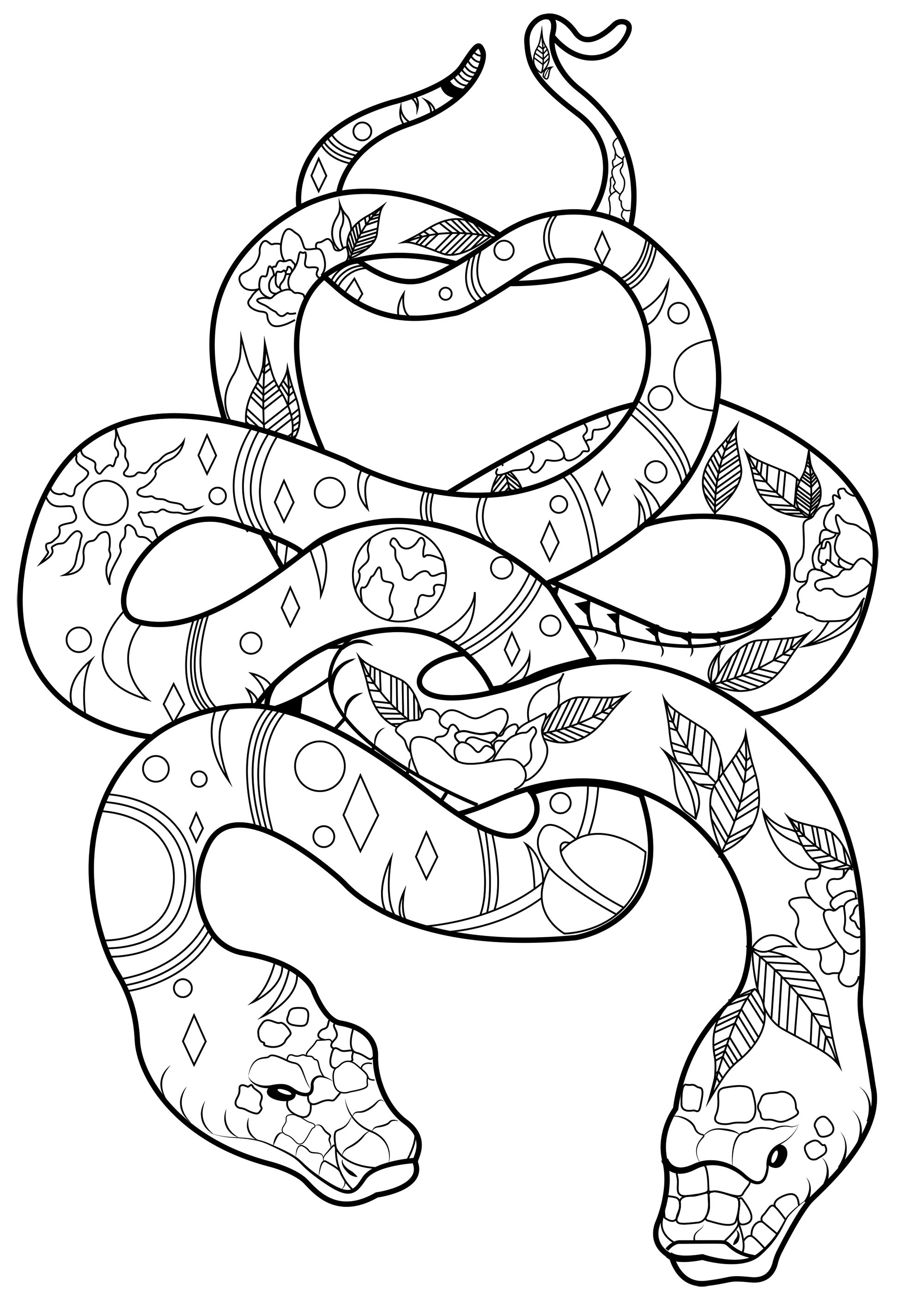 36 Detailed Snake Coloring Pages Printable 1