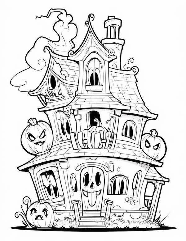 36 Haunted Castle Coloring Pages Printable 14