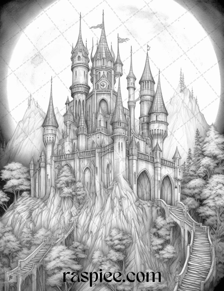 36 Haunted Castle Coloring Pages Printable 20