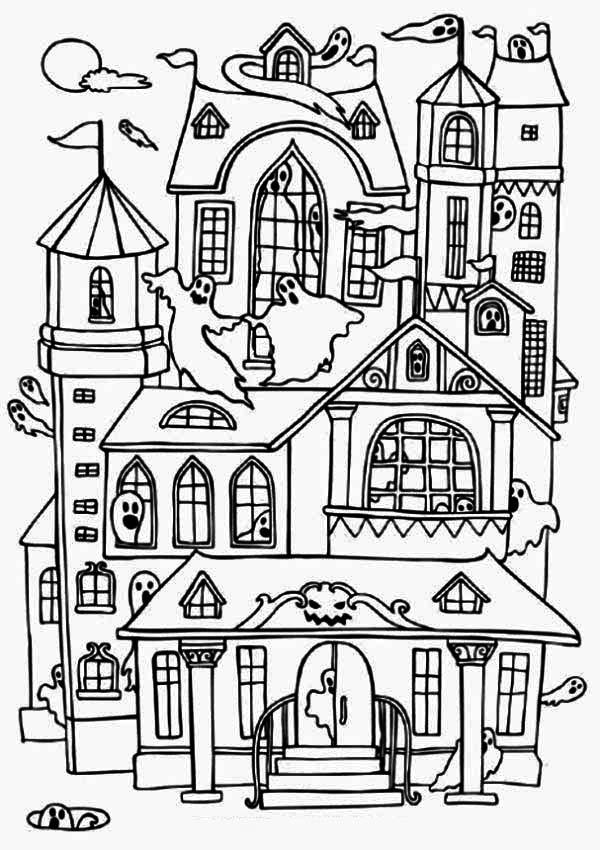 36 Haunted Castle Coloring Pages Printable 24