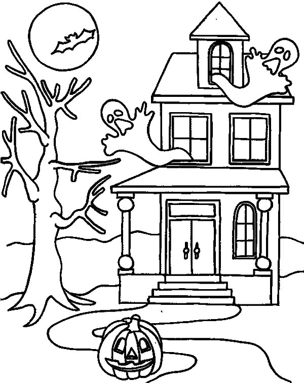 36 Haunted Castle Coloring Pages Printable 25