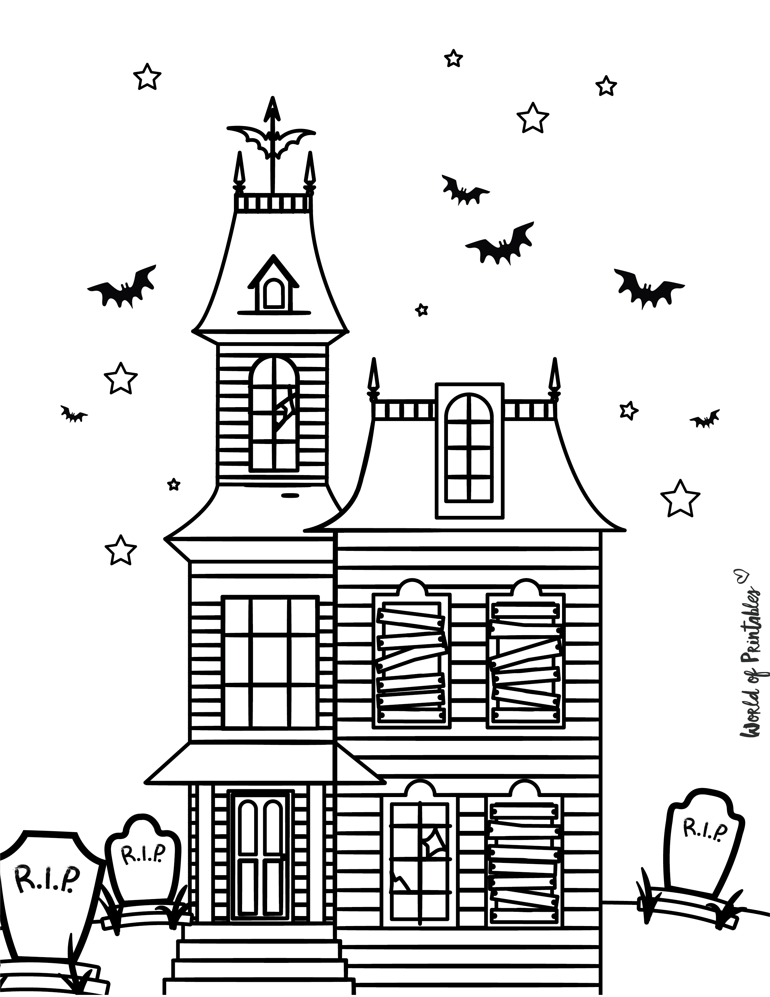 36 Haunted Castle Coloring Pages Printable 26