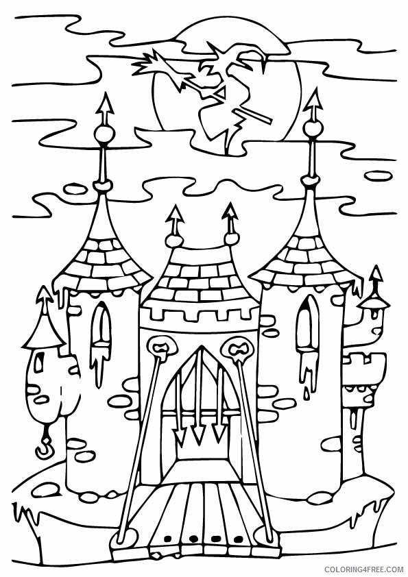 36 Haunted Castle Coloring Pages Printable 27