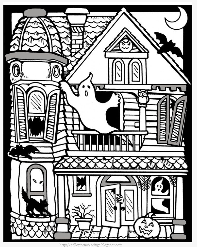 36 Haunted Castle Coloring Pages Printable 30