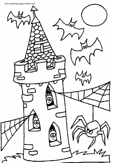 36 Haunted Castle Coloring Pages Printable 31