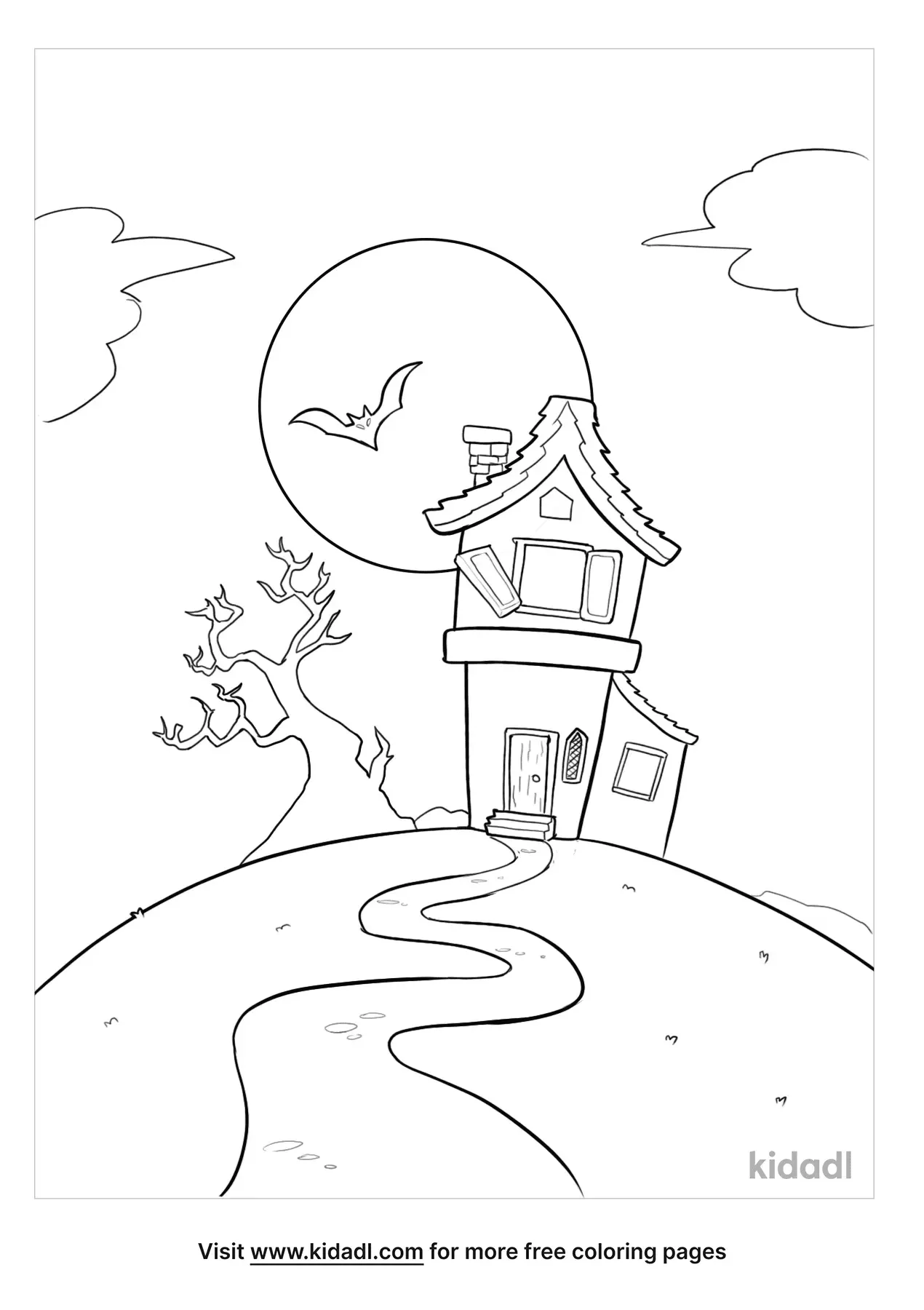 36 Haunted Castle Coloring Pages Printable 6