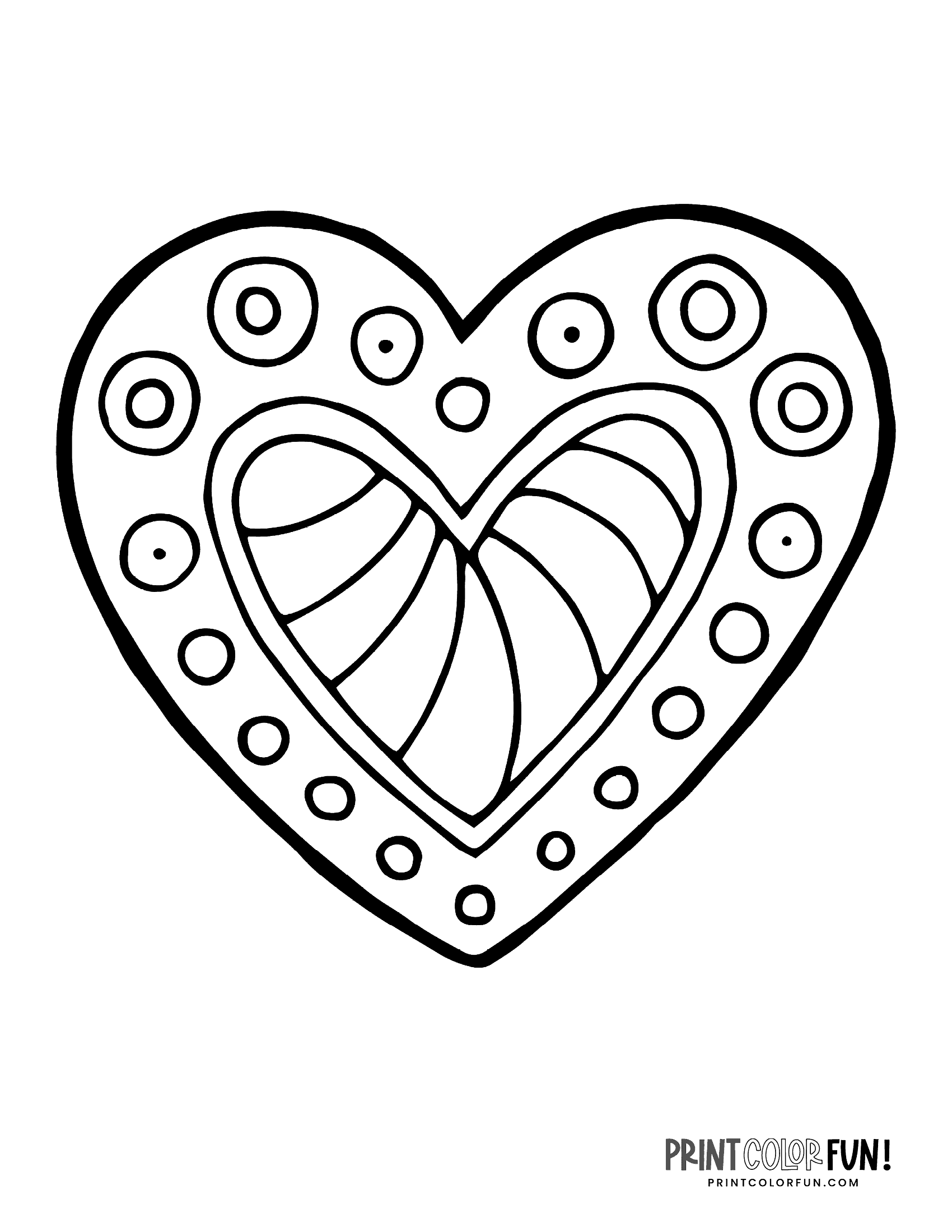 36 Lovely Hearts Coloring Pages for Adults Printable 11