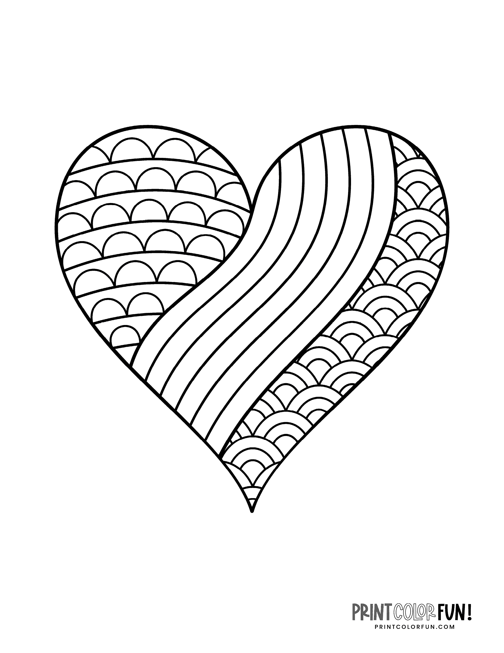 36 Lovely Hearts Coloring Pages for Adults Printable 12