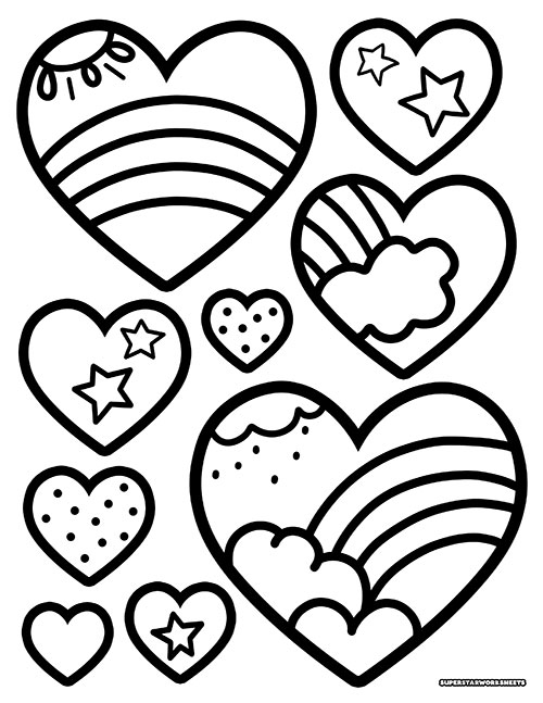 36 Lovely Hearts Coloring Pages for Adults Printable 15