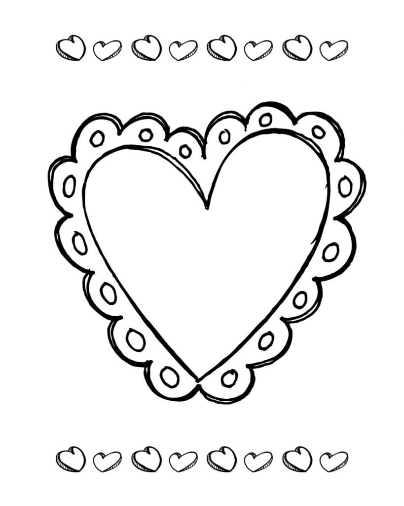 36 Lovely Hearts Coloring Pages for Adults Printable 18