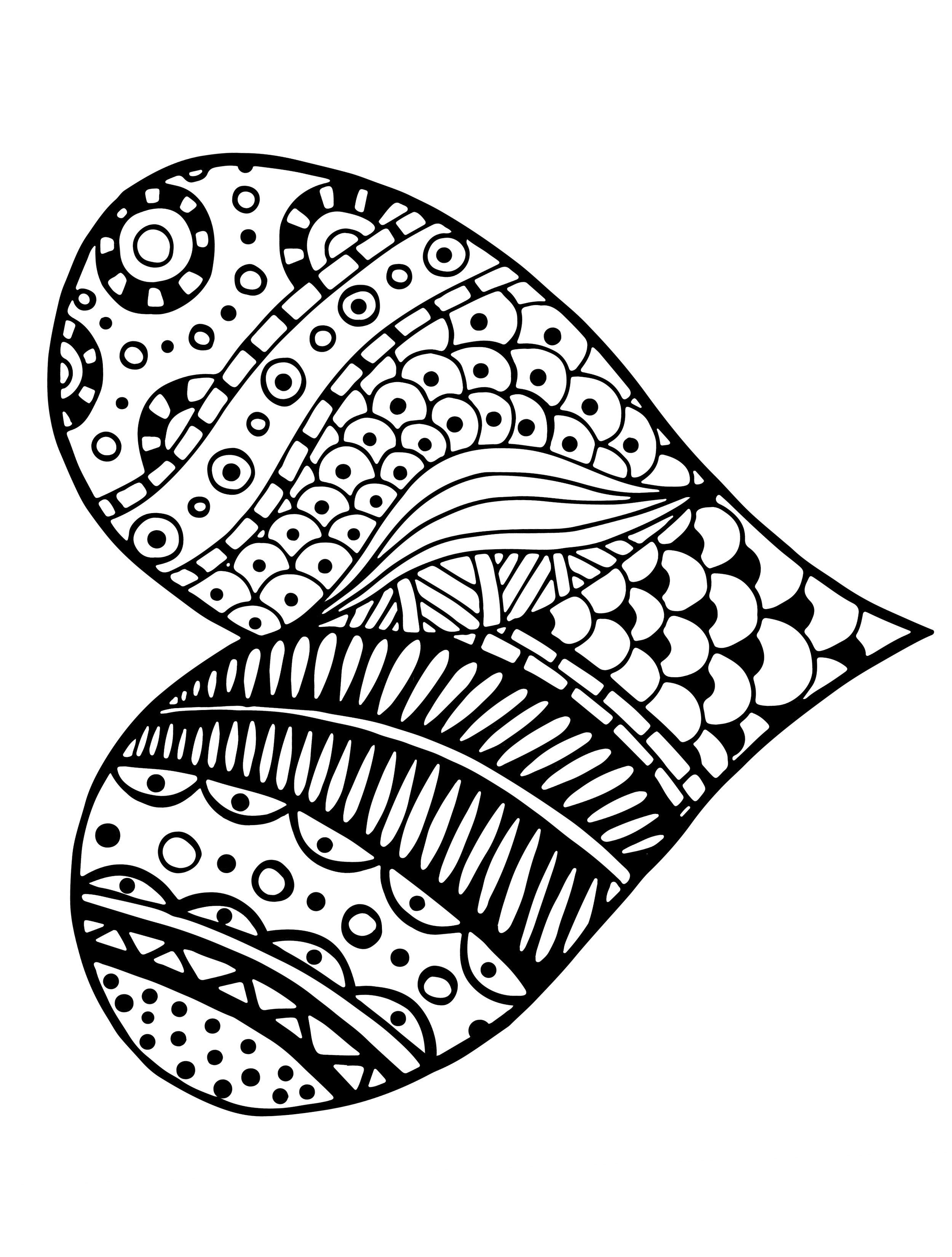 36 Lovely Hearts Coloring Pages for Adults Printable 20