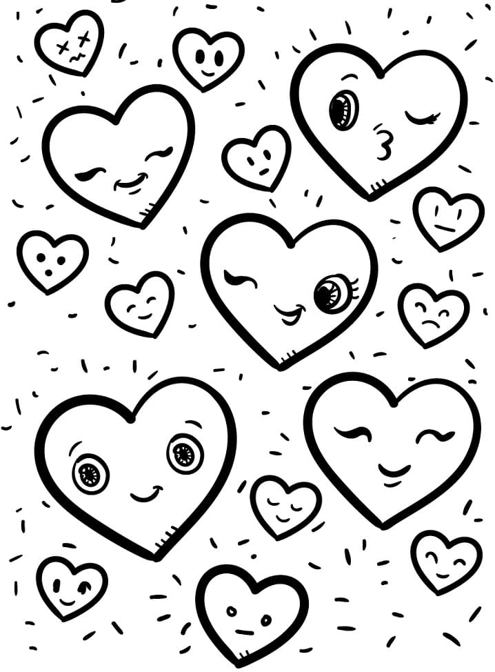 36 Lovely Hearts Coloring Pages for Adults Printable 23