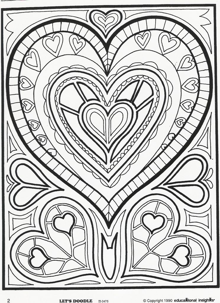 36 Lovely Hearts Coloring Pages for Adults Printable 28