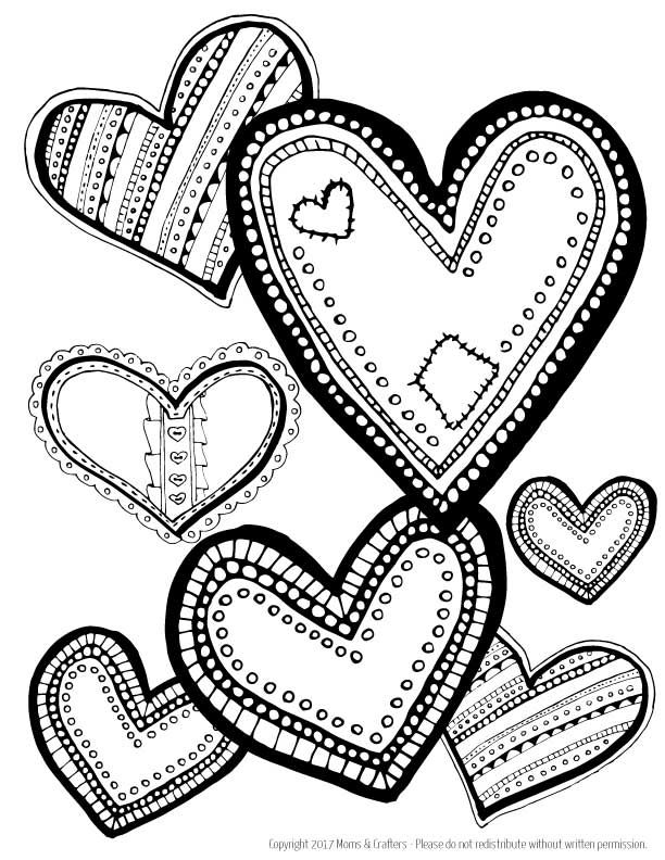 36 Lovely Hearts Coloring Pages for Adults Printable 29