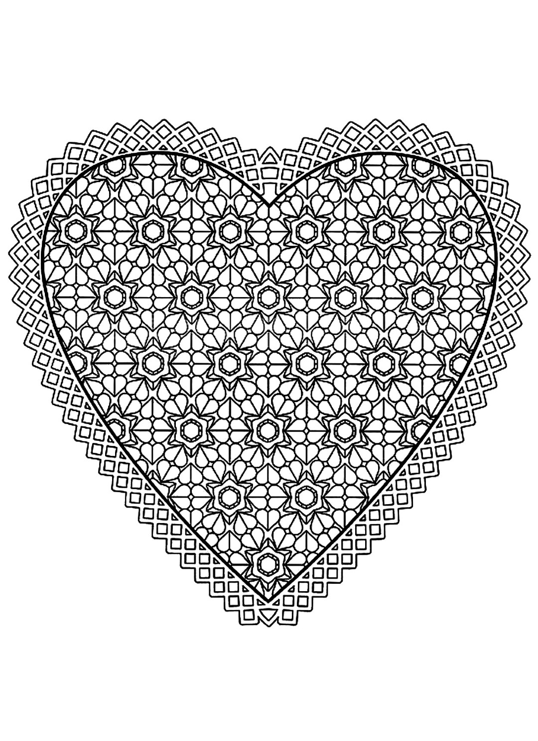 36 Lovely Hearts Coloring Pages for Adults Printable 30